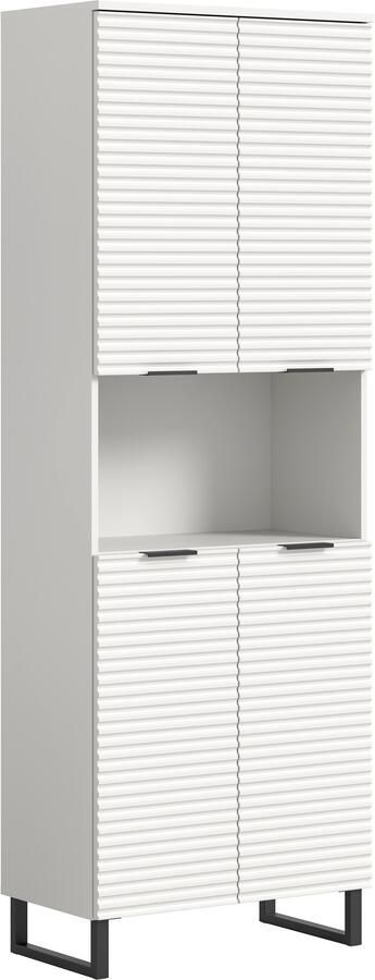 Welltime Hoge kast Litica hoogte 193 cm 4 deuren 2 legplanken 1 open vak