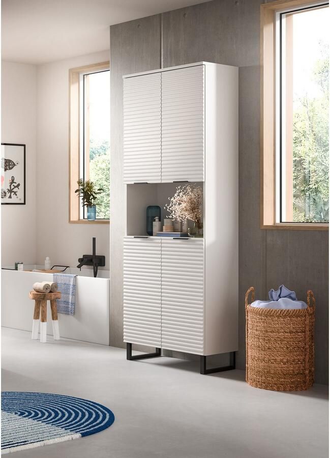 Welltime Hoge kast Litica hoogte 193 cm 4 deuren 2 legplanken 1 open vak - Foto 2