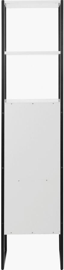 Welltime Hoge kast Pisa kast WC bad hoogglans metaal badkamerkast met lade en deur breedte 35 cm - Foto 5