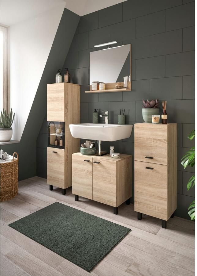 Welltime Hoge kast Tampa hoogte 125cm hangend of staand te monteren Badkamerkast hangkast badkamer badkamermeubels - Foto 2