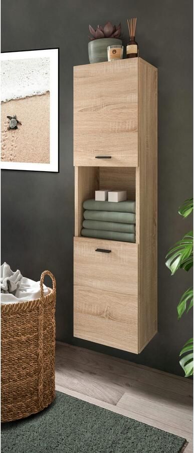 Welltime Hoge kast Tampa hoogte 125cm hangend of staand te monteren Badkamerkast hangkast badkamer badkamermeubels - Foto 12