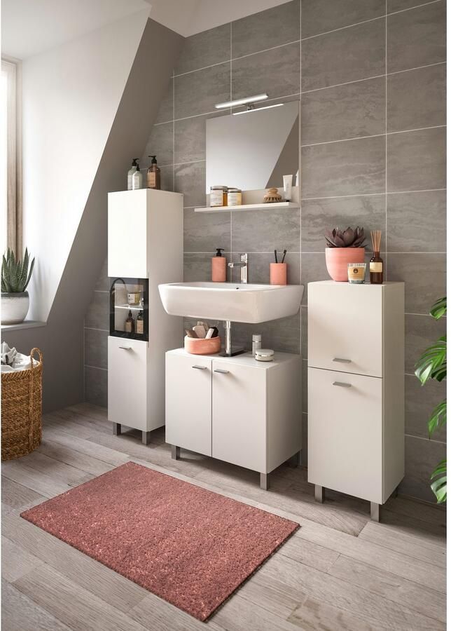 Welltime Hoge kast Tampa hoogte 125cm hangend of staand te monteren Badkamerkast hangkast badkamer badkamermeubels - Foto 3