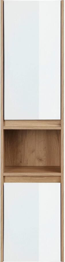 Welltime Hoge kast Torun badkamerkast kast breedte 35 cm met glazen fronten - Foto 5