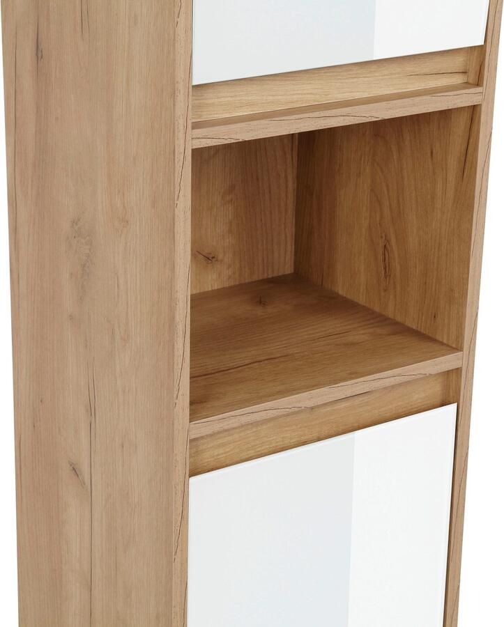 Welltime Hoge kast Torun badkamerkast kast breedte 35 cm met glazen fronten - Foto 2