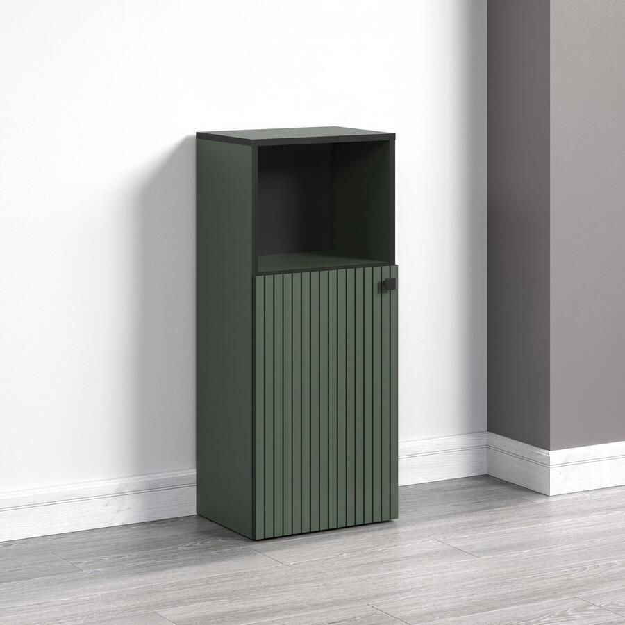 Welltime Onderkast Amrum Badkast met open vak en ribbelstructuur afmetingen (B D H) 40 31 95 cm (1 stuk)