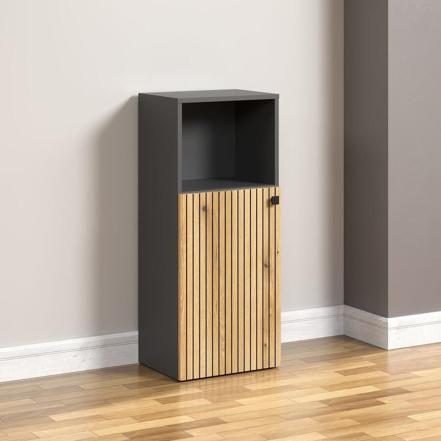 Welltime Onderkast Amrum Badkast met open vak en ribbelstructuur afmetingen (B D H) 40 31 95 cm