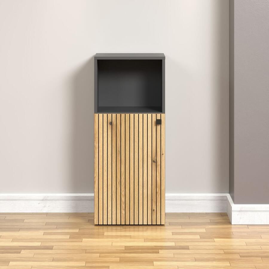 Welltime Onderkast Amrum Badkast met open vak en ribbelstructuur afmetingen (B D H) 40 31 95 cm - Foto 2