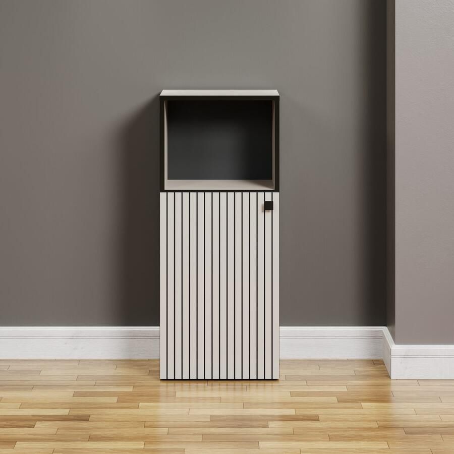 Welltime Onderkast Amrum Badkast met open vak en ribbelstructuur afmetingen (B D H) 40 31 95 cm