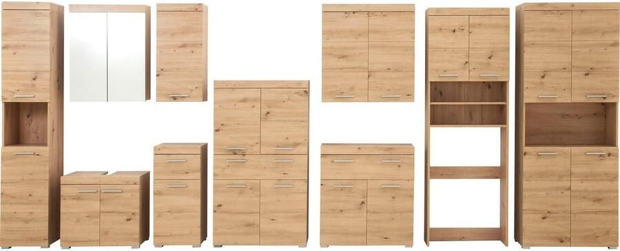 Welltime Hoge kast Avena Badkamer hoge kast met open vak 2 deuren en 2 planken - Foto 9