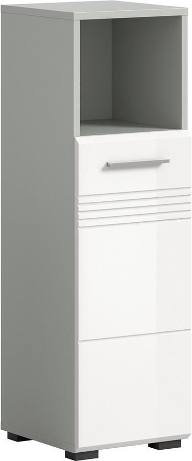 Welltime Onderkast Calcio hoogte 95 cm 1 deur 1 open vak 1 plank deurdranger wisselbaar mdf voorkant badkamerkast badkamermeubels badkamer - Foto 5