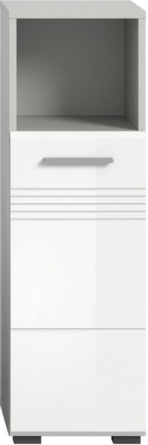 Welltime Onderkast Calcio hoogte 95 cm 1 deur 1 open vak 1 plank deurdranger wisselbaar mdf voorkant badkamerkast badkamermeubels badkamer - Foto 3