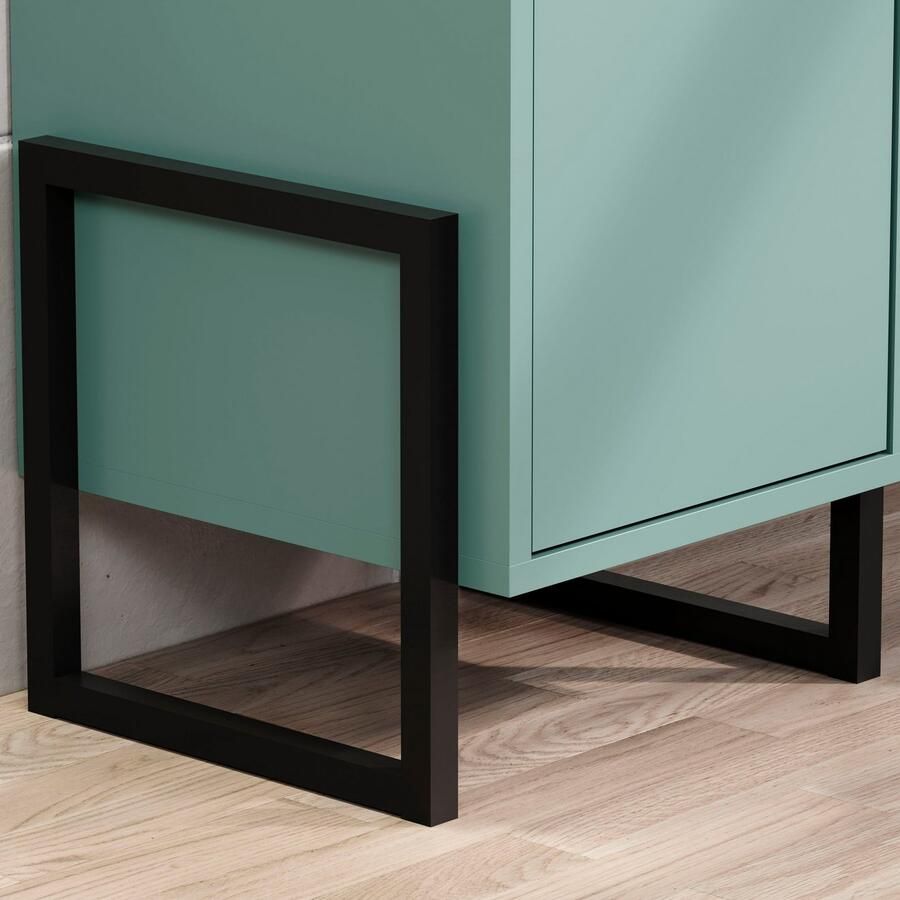 Welltime Onderkast Malcesine Badkommode in donker turquoise met metalen frame (B D H) 36 35 80 cm (1 stuk) - Foto 2