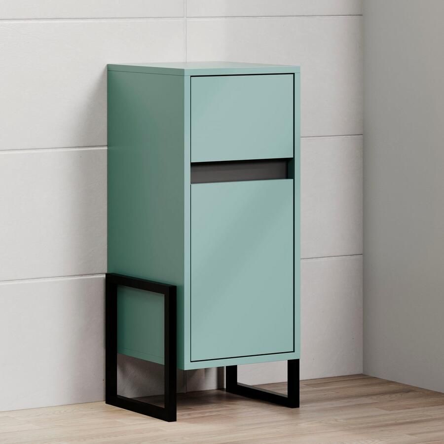 Welltime Onderkast Malcesine Badkommode in donker turquoise met metalen frame (B D H) 36 35 80 cm (1 stuk) - Foto 3