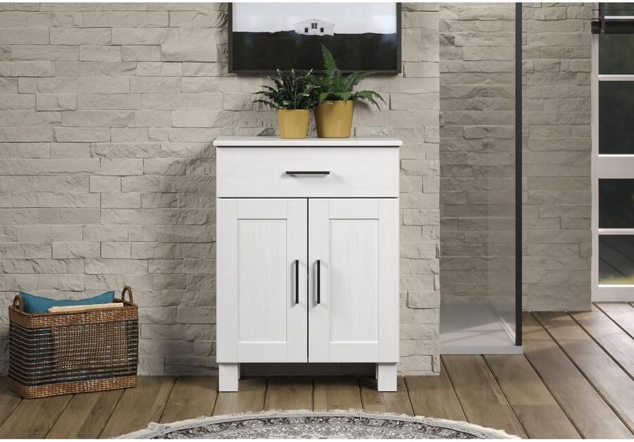 Welltime Onderkast Ulea Badkommode van massief hout met brede lade (B D H) 60 30 80 cm (1 stuk) - Foto 5