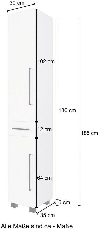 Welltime Smalle kast Luena Breedte 30 cm met metalen lade en soft-closefunctie - Foto 2