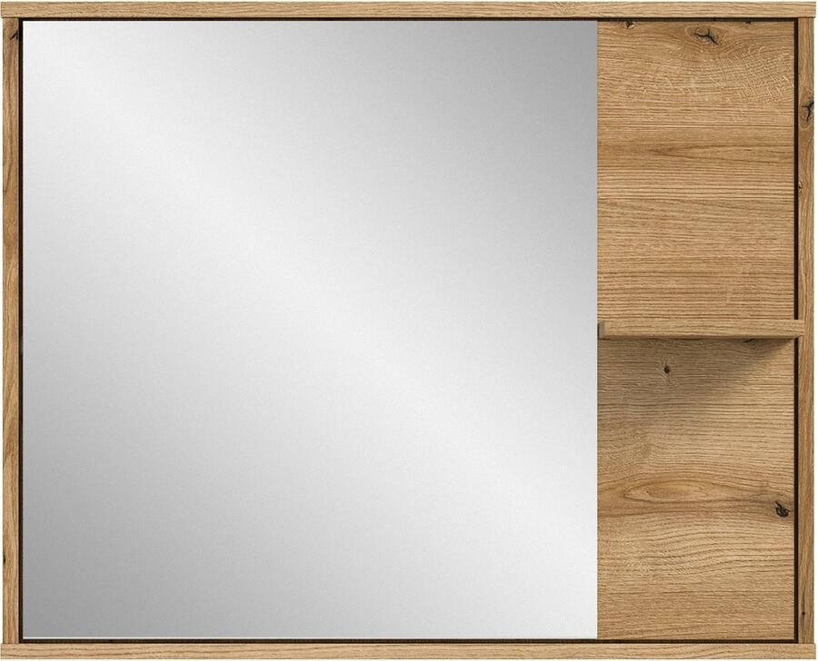 Welltime Spiegel Kayu breedte 84 cm 1 opbergvlak Badspiegel badkamermeubels badkamer bad badkamer spiegel