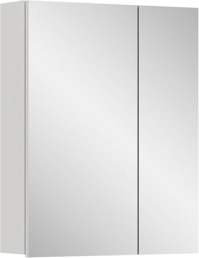 Welltime Spiegelkast BIEL TOPSELLER! breedte 60 cm 2 deuren 2 legplanken 3 vakken (1 stuk) - Foto 4