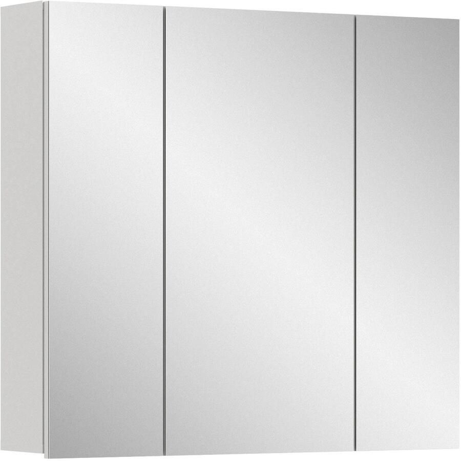 Welltime Spiegelkast BIEL TOPSELLER! breedte 82 cm 3 deuren 6 legplanken 9 vakken (1 stuk)