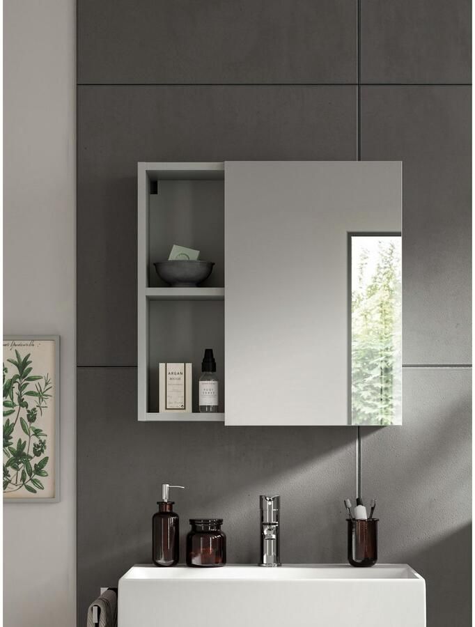 Welltime Spiegelkast Calcio breedte 55 cm 1 spiegeldeur 3 planken 5 vakken - Foto 3