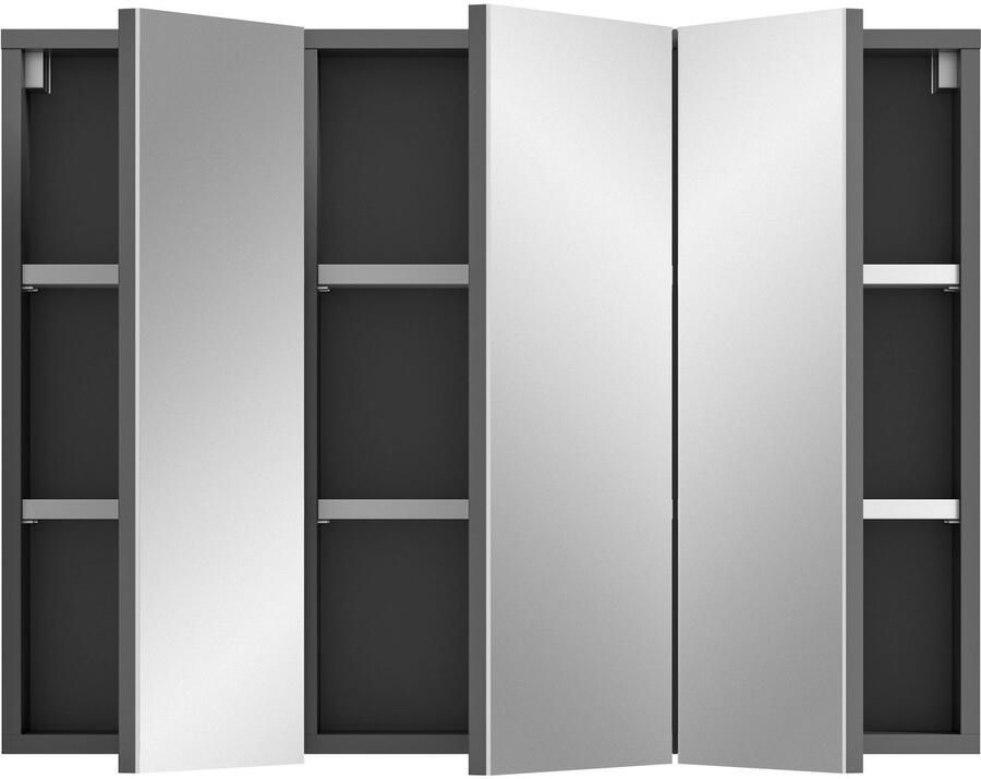 Welltime Spiegelkast Doux breedte 80 cm 3 spiegeldeuren 6 planken 9 vakken - Foto 2