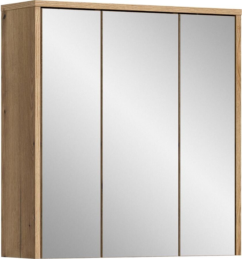 Welltime Spiegelkast Kayu breedte 64 cm 3 spiegeldeuren 6 planken - Foto 5