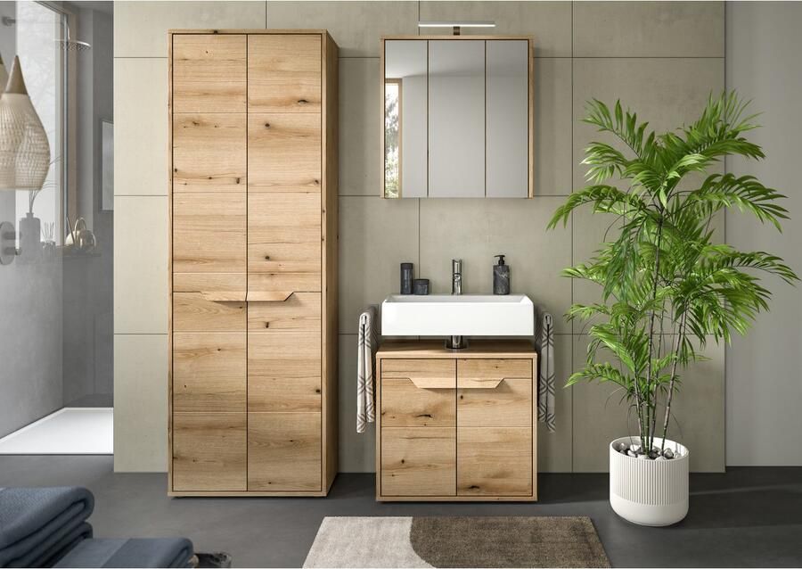 Welltime Spiegelkast Kayu breedte 64 cm 3 spiegeldeuren 6 planken - Foto 3