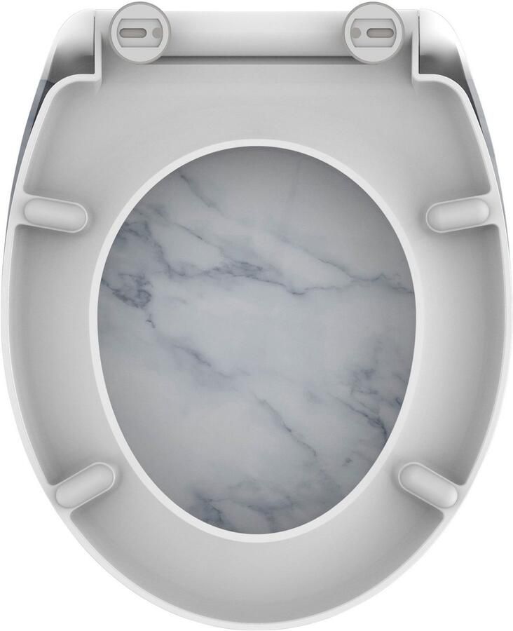 Welltime Toiletzitting Marble afneembaar softclosemechanisme breukbestendig duroplast snelsluiting - Foto 3