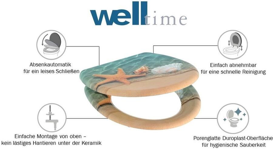Welltime Toiletzitting Zeester afneembaar softclosemechanisme breukbestendig duroplast snelsluiting - Foto 7