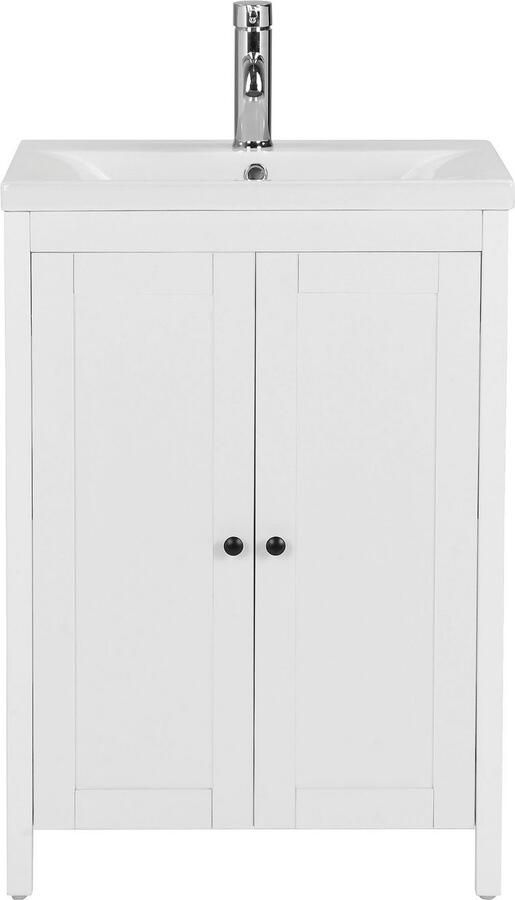 Welltime Wastafelonderkast Aalborg Badkamermeubel in landelijke stijl breedte 60 cm inclusief wasbak - Foto 6