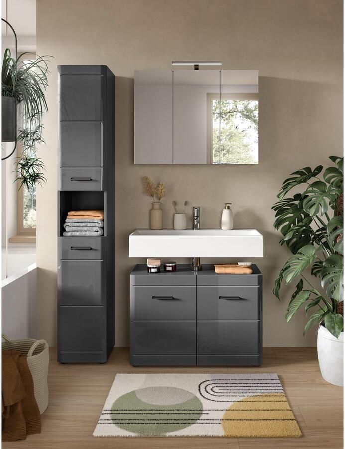 Welltime Spiegelkast Doux breedte 80 cm 3 spiegeldeuren 6 planken 9 vakken - Foto 4