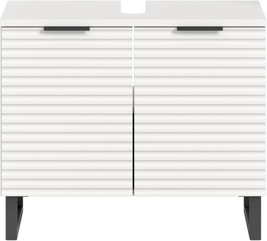 Welltime Wastafelonderkast Litica breedte 70 cm incl. afvoeropening 1 legplank 2 deuren - Foto 7