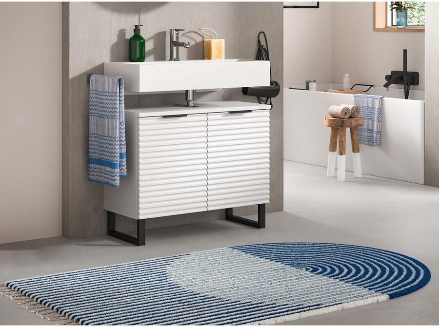 Welltime Wastafelonderkast Litica breedte 70 cm incl. afvoeropening 1 legplank 2 deuren - Foto 3