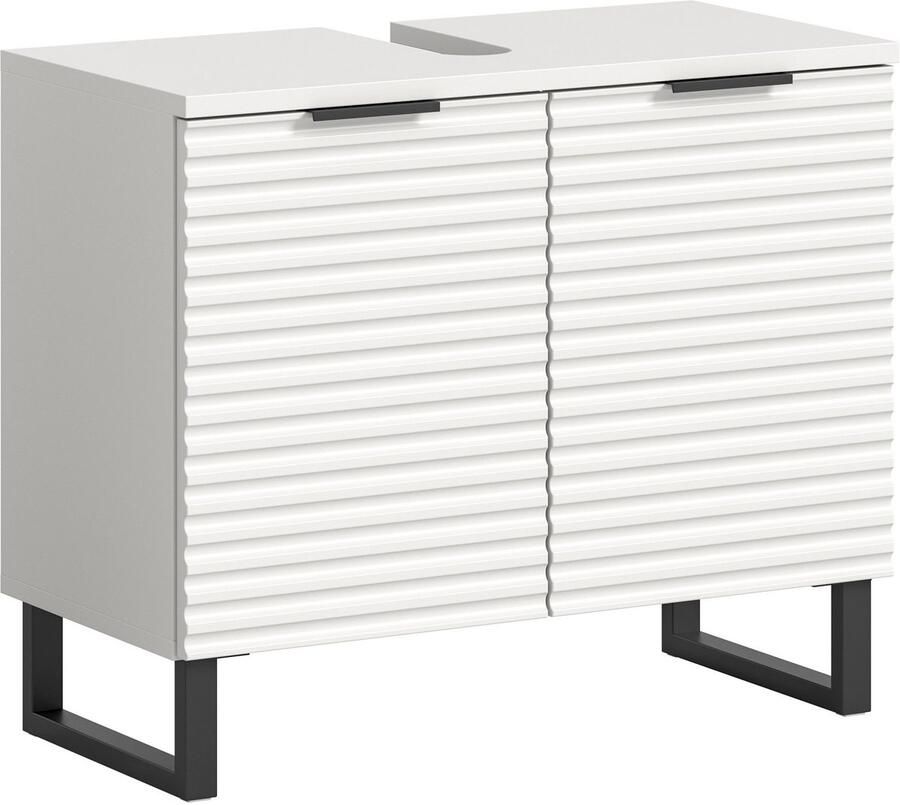 Welltime Wastafelonderkast Litica breedte 70 cm incl. afvoeropening 1 legplank 2 deuren - Foto 2