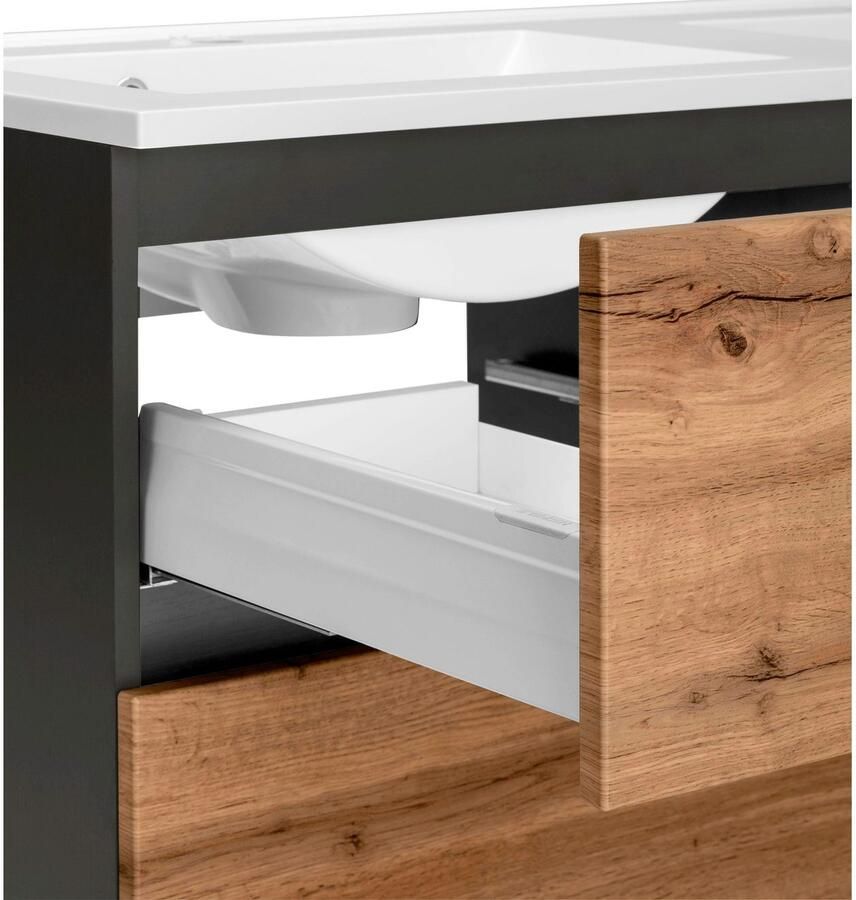 Welltime Wastafelonderkast Lucca Badkamermeubel wastafelonderkast inclusief wasbak breedte 120 cm
