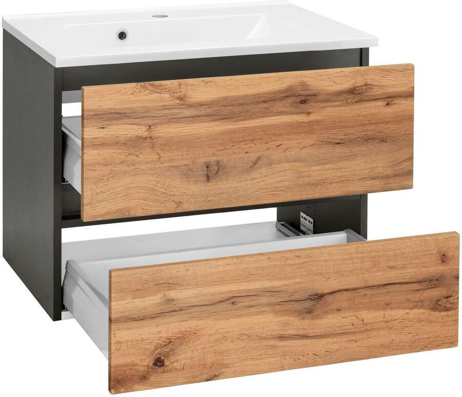 Welltime Wastafelonderkast Lucca Badkamermeubel wastafelonderkast inclusief wasbak breedte 60 cm