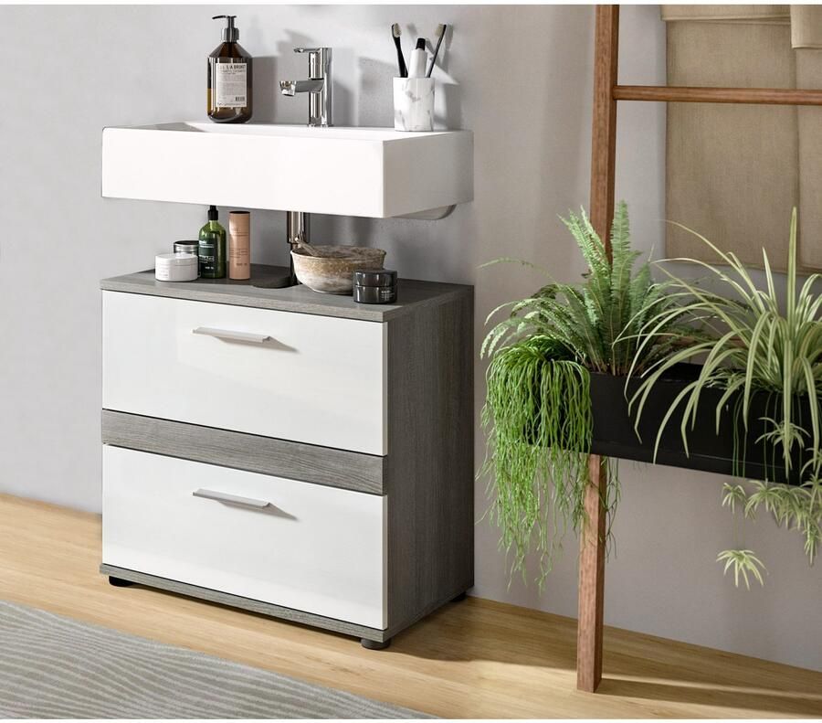 Welltime Wastafelonderkast LUCCA TOPSELLER! Breedte 60 cm 2 lades hoogwaardige MDF front - Foto 4