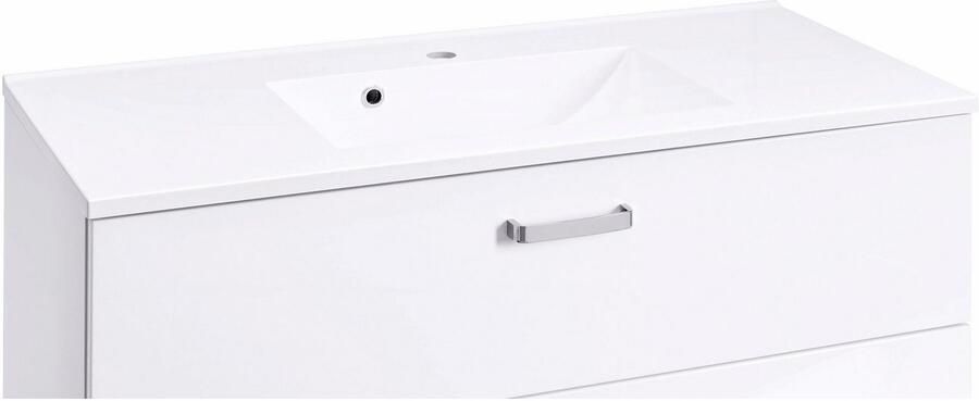 Welltime Wastafelonderkast Ravenna Badkamermeubel wastafelonderkast inclusief wasbak breedte 100 cm soft-closetechniek - Foto 12