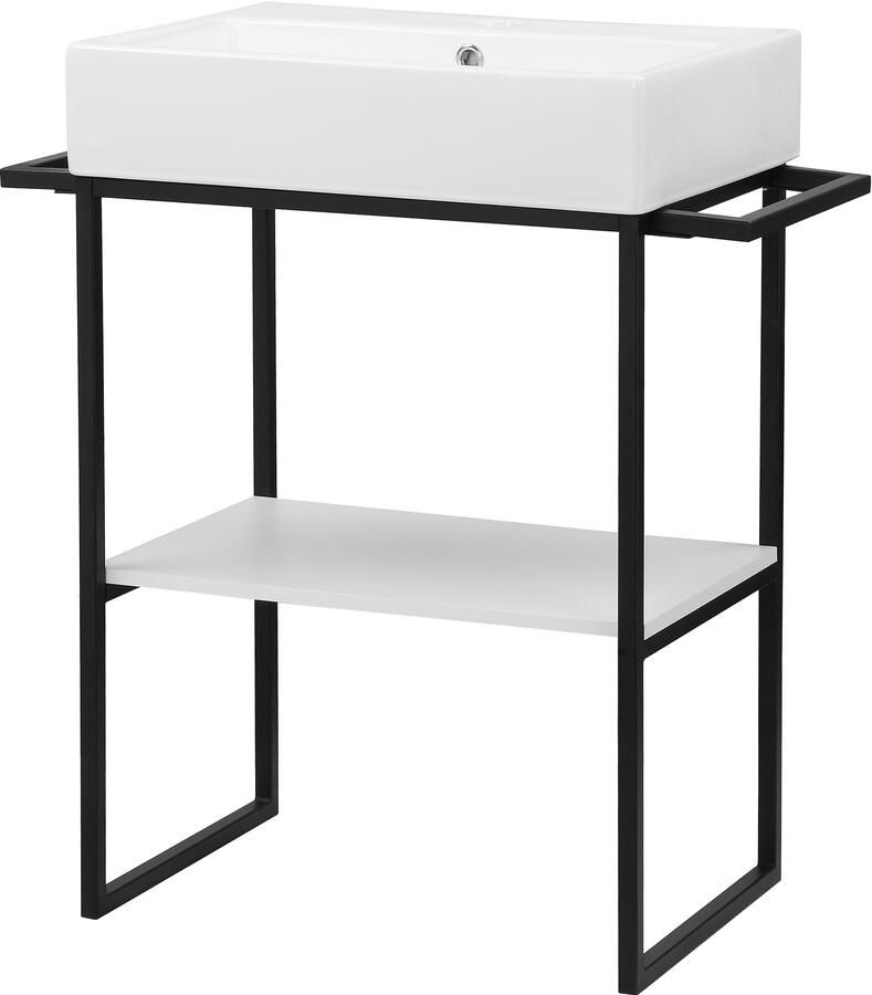 Welltime Wastafelonderkast Stockholm Badkamermeubels metaallook incl. wasbak breedte 60 cm wastafel - Foto 7