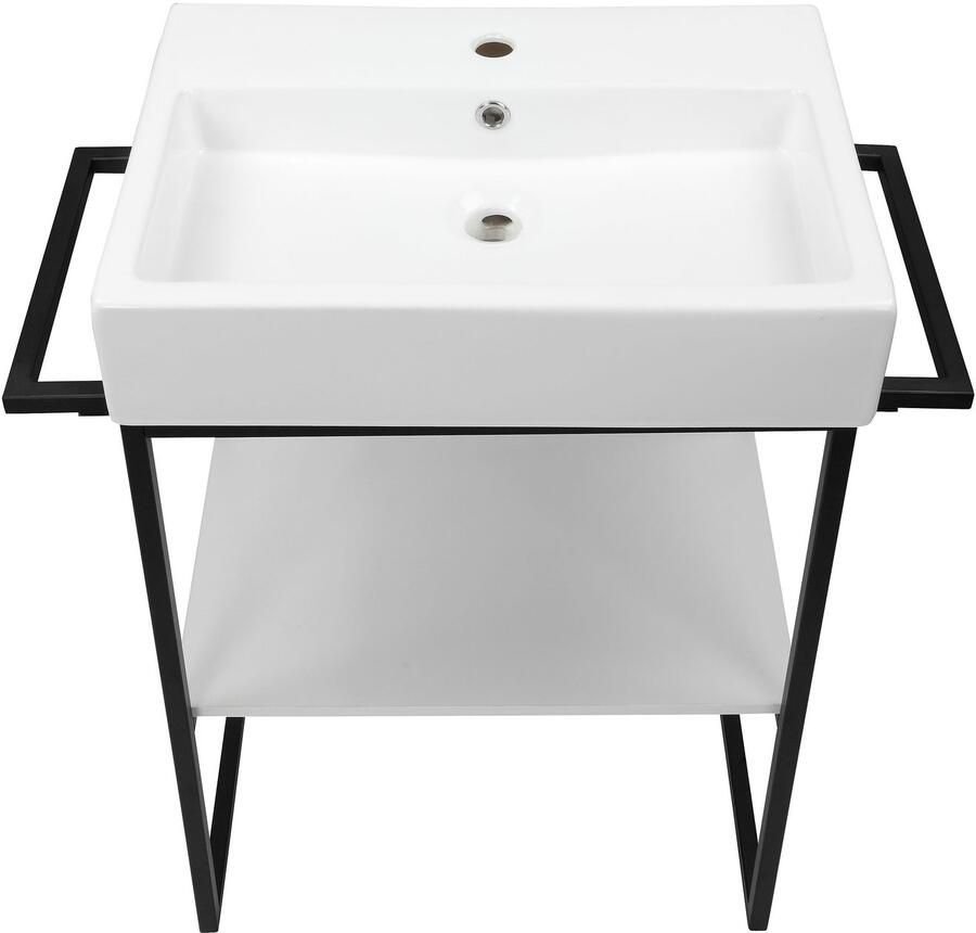 Welltime Wastafelonderkast Stockholm Badkamermeubels metaallook incl. wasbak breedte 60 cm wastafel - Foto 1