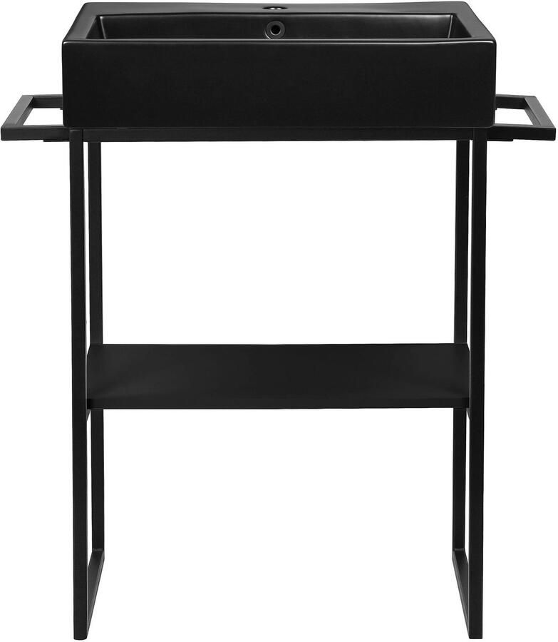 Welltime Wastafelonderkast Stockholm Badkamermeubels metaallook incl. wasbak breedte 60 cm wastafel - Foto 3