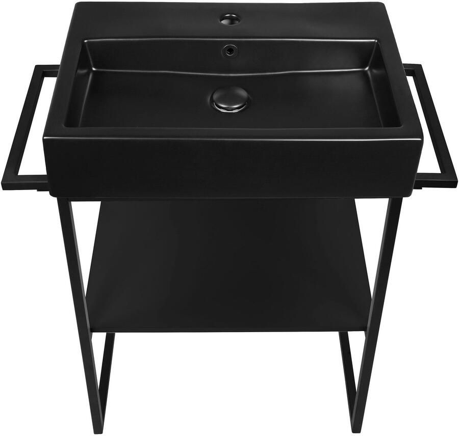 Welltime Wastafelonderkast Stockholm Badkamermeubels metaallook incl. wasbak breedte 60 cm wastafel - Foto 2
