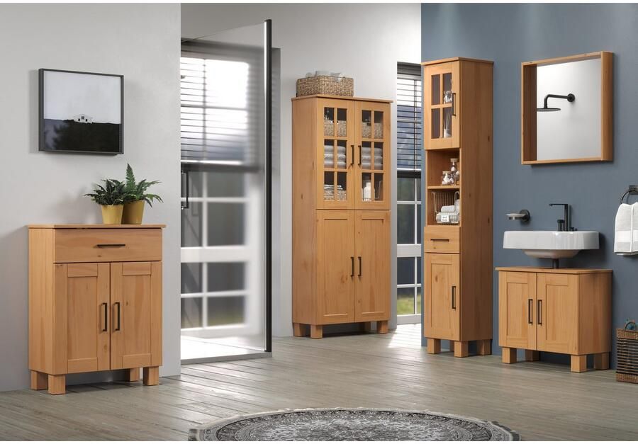 Welltime Onderkast Ulea Badkommode van massief hout met brede lade (B D H) 60 30 80 cm (1 stuk) - Foto 7