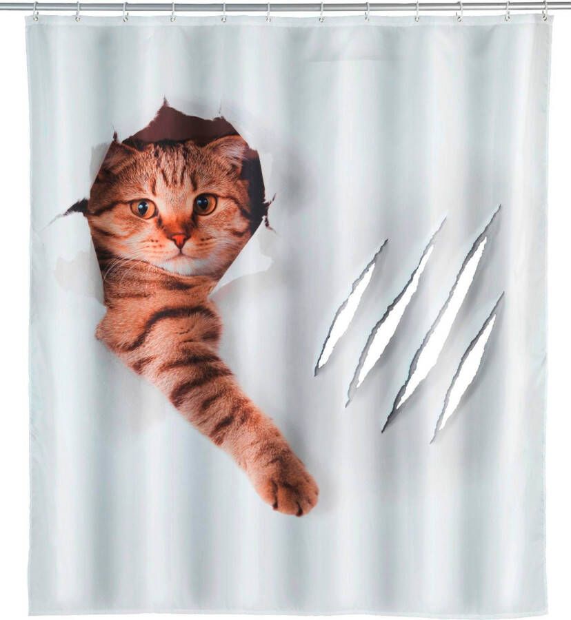Wenko Douchegordijn Cute CAT Hoogte 200 cm polyester. Wasbaar - Foto 5