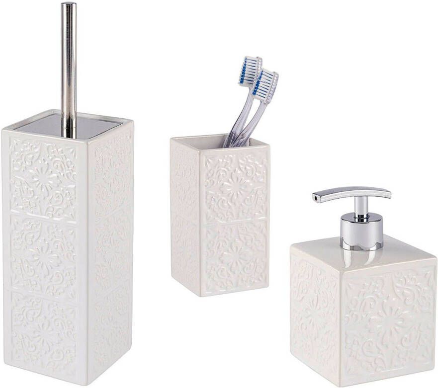 Wenko Set badkameraccessoires Cordoba Poetsbeker zeepdispenser & toiletset (set 3-delig) - Foto 5