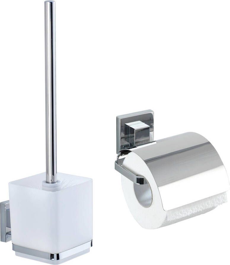 Wenko Set badkameraccessoires Vacuum-Loc Quadro Toiletset toiletrolhouder (set 2-delig) - Foto 8