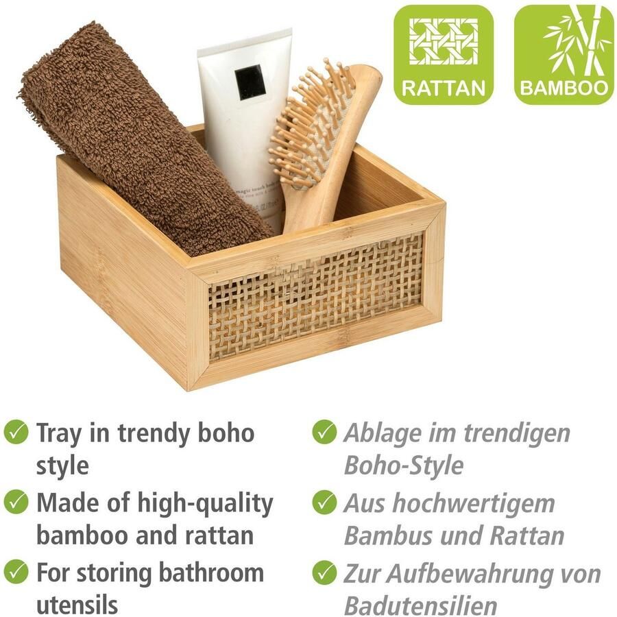 Wenko Badkamerorganizer Allegre van bamboe en rotan (1 stuk) - Foto 2