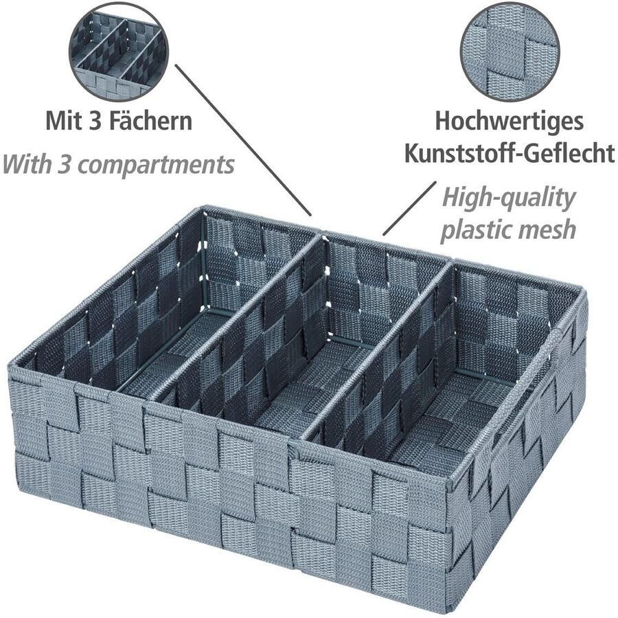Wenko Badkamerorganizer Organizer Adria 3 vakken met handvat