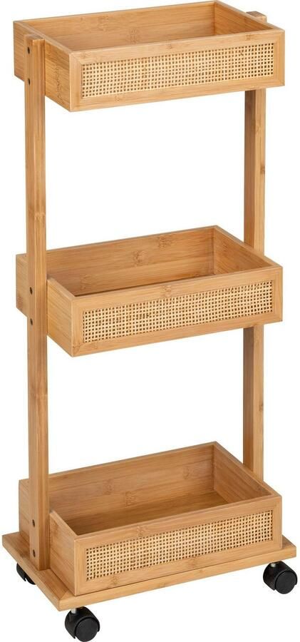 Wenko Badkamerrekje Allegre Wagen van bamboe en rotan - Foto 6