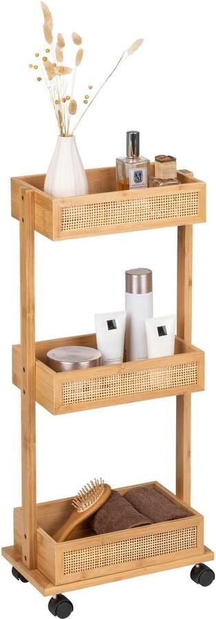 Wenko Badkamerrekje Allegre Wagen van bamboe en rotan - Foto 11