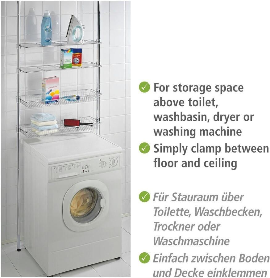 Wenko Badkamerrekje Ellera telescooprek 2 legplanken 2 manden - Foto 1